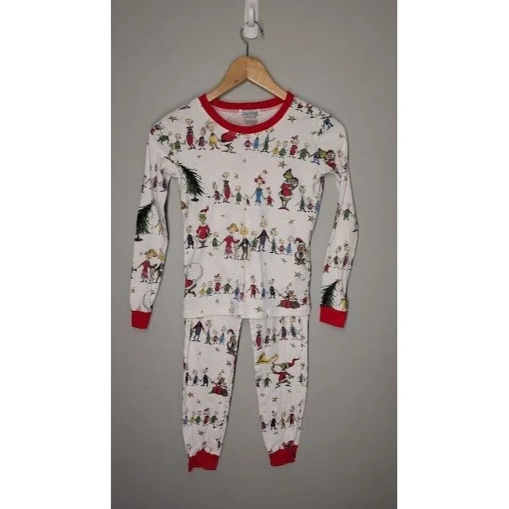 Pottery Barn Kids Dr. Seuss Grinch 2-Piece Christmas Pajama Set Size 12